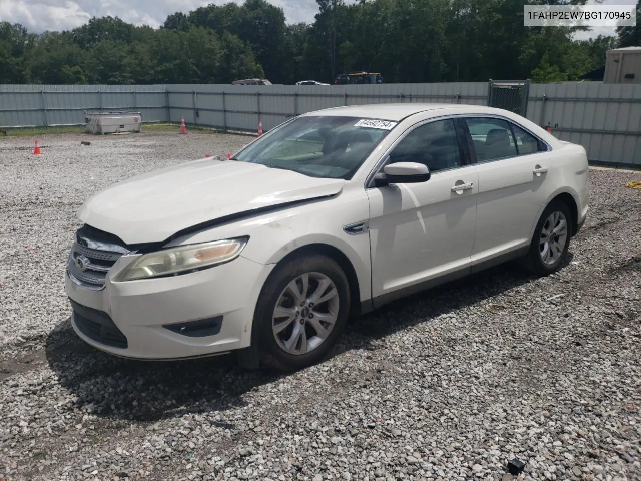 2011 Ford Taurus Sel VIN: 1FAHP2EW7BG170945 Lot: 64592754