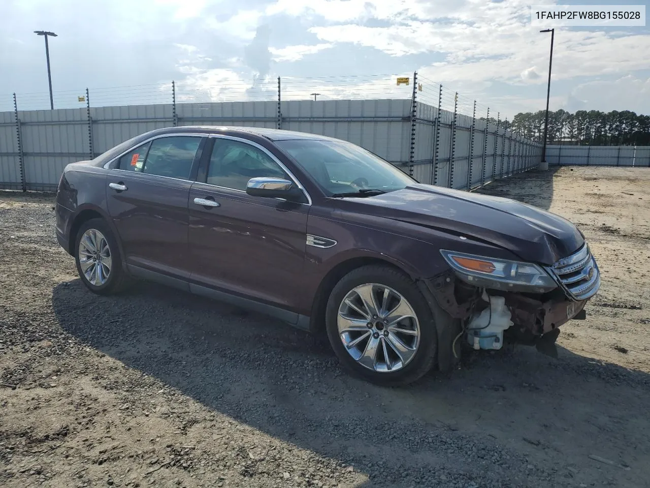 1FAHP2FW8BG155028 2011 Ford Taurus Limited