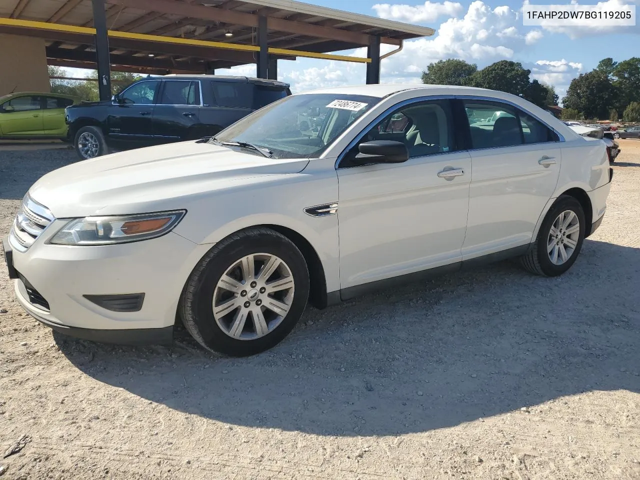 2011 Ford Taurus Se VIN: 1FAHP2DW7BG119205 Lot: 72486774