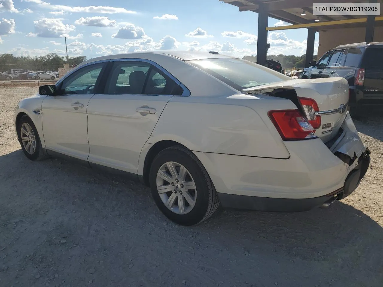 2011 Ford Taurus Se VIN: 1FAHP2DW7BG119205 Lot: 72486774