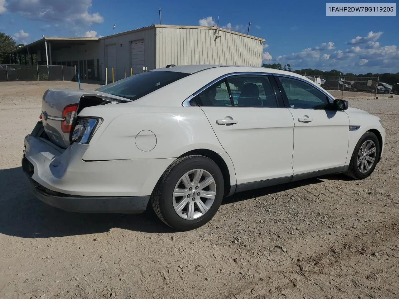 2011 Ford Taurus Se VIN: 1FAHP2DW7BG119205 Lot: 72486774