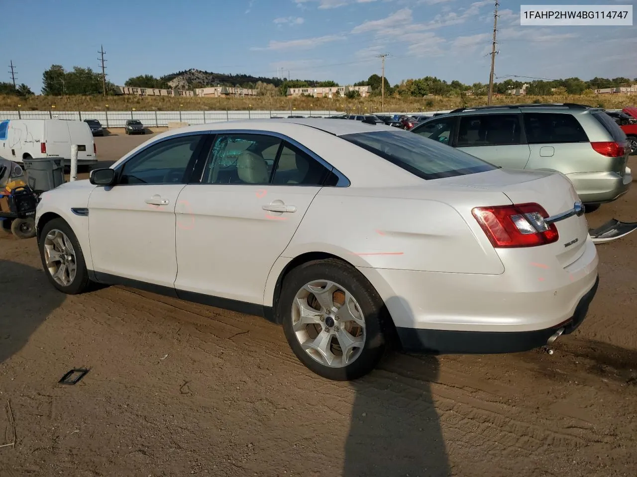 2011 Ford Taurus Sel VIN: 1FAHP2HW4BG114747 Lot: 75207954