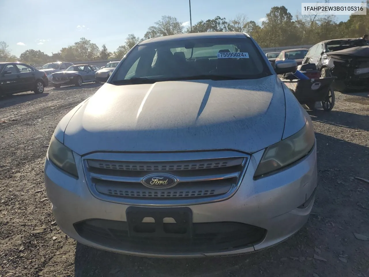 2011 Ford Taurus Sel VIN: 1FAHP2EW3BG105316 Lot: 75595024