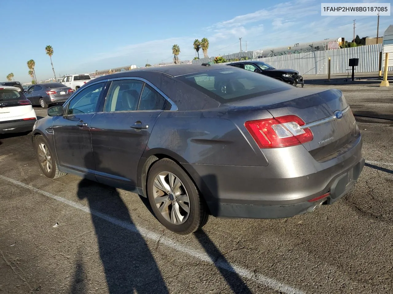 2011 Ford Taurus Sel VIN: 1FAHP2HW8BG187085 Lot: 77888654