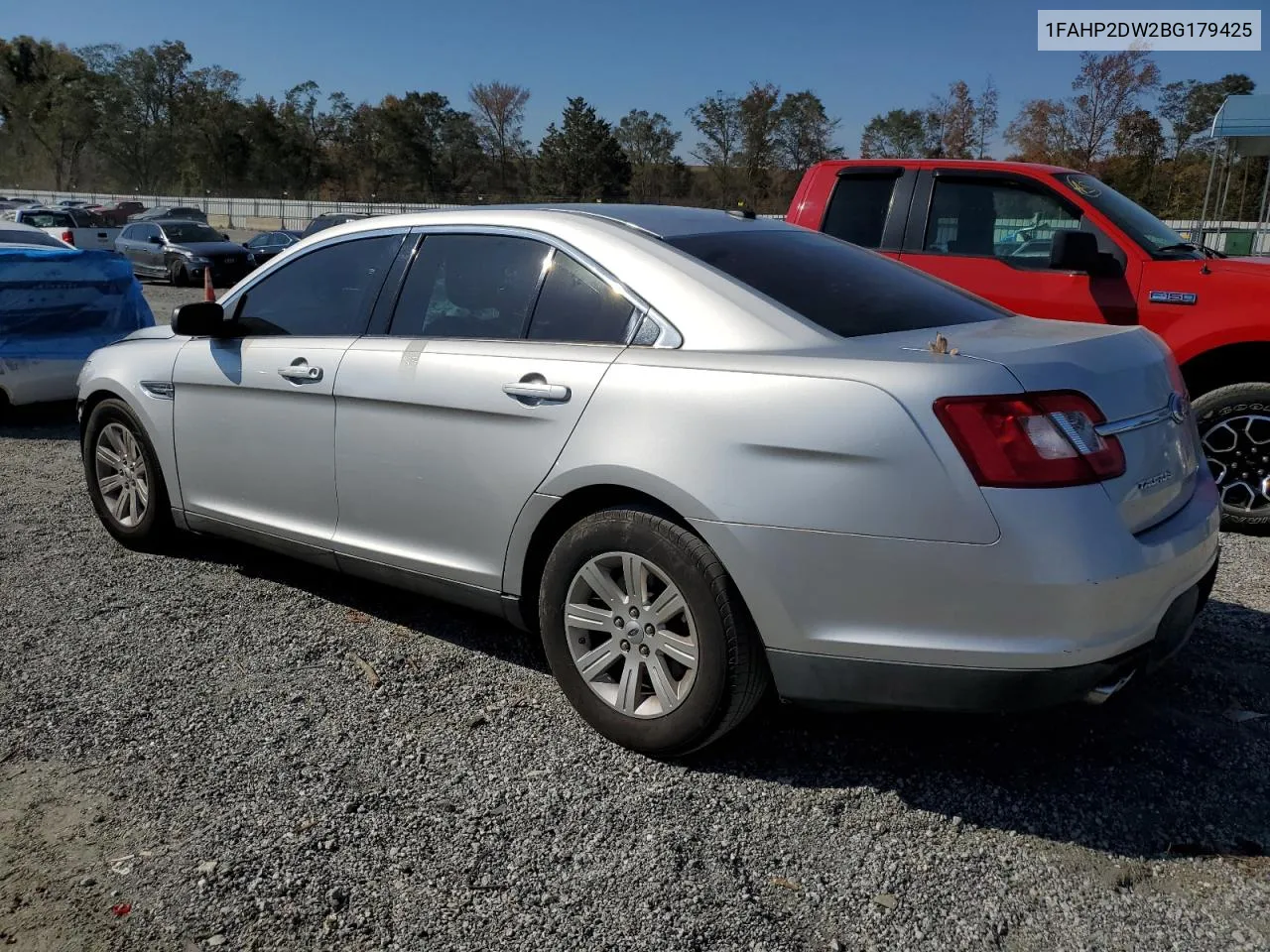 2011 Ford Taurus Se VIN: 1FAHP2DW2BG179425 Lot: 78061824