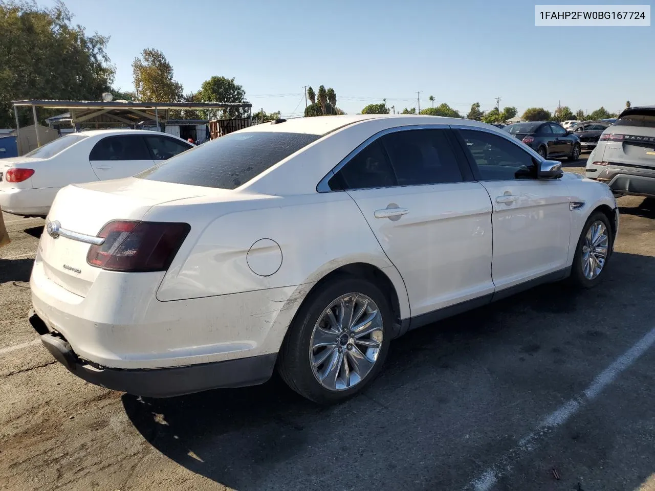 1FAHP2FW0BG167724 2011 Ford Taurus Limited