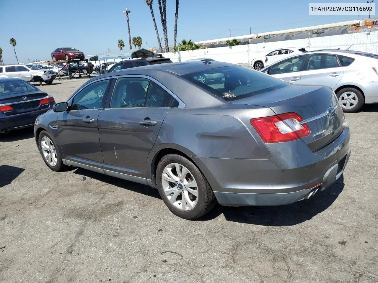 2012 Ford Taurus Sel VIN: 1FAHP2EW7CG116692 Lot: 72617154