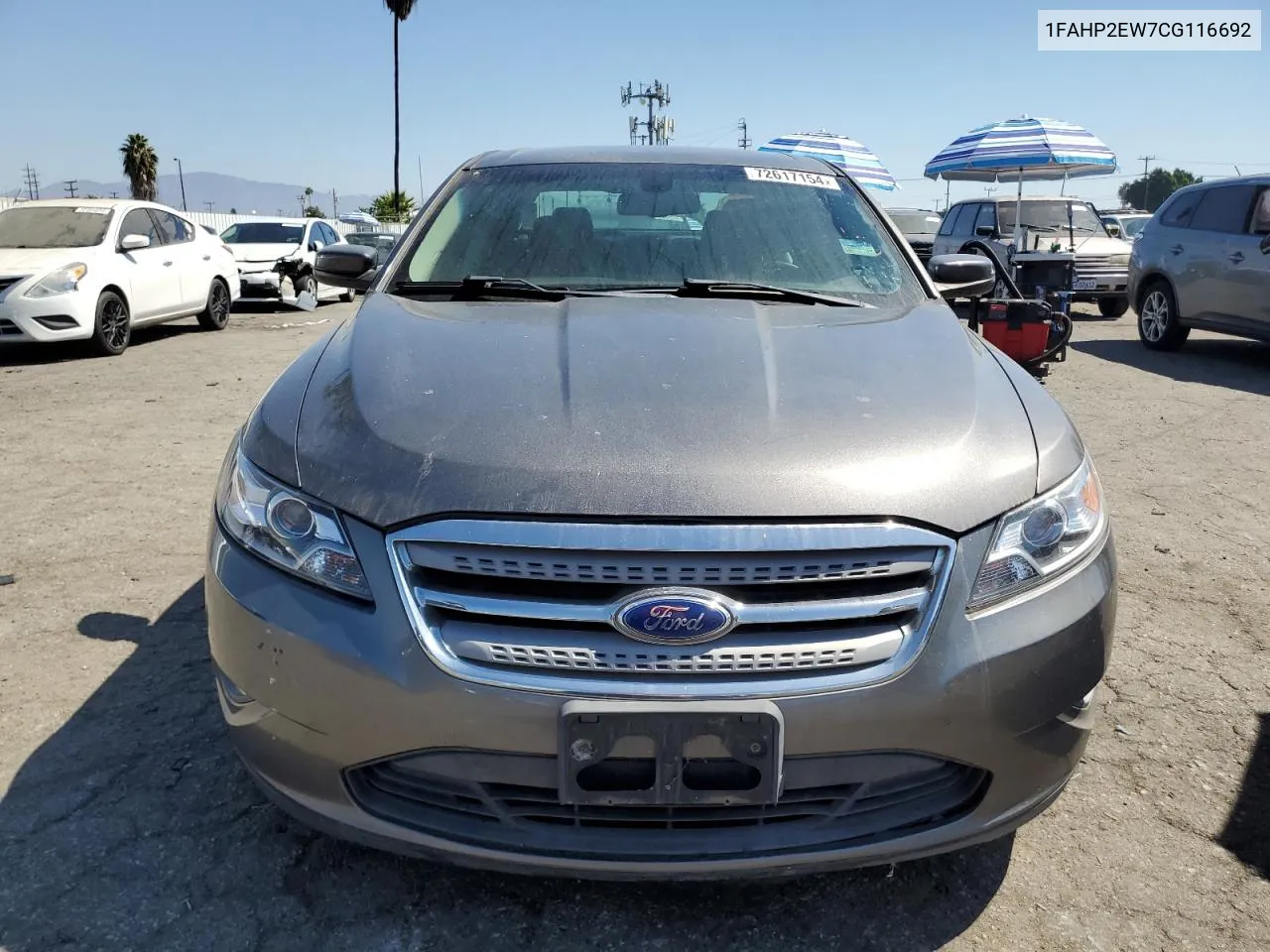 2012 Ford Taurus Sel VIN: 1FAHP2EW7CG116692 Lot: 72617154