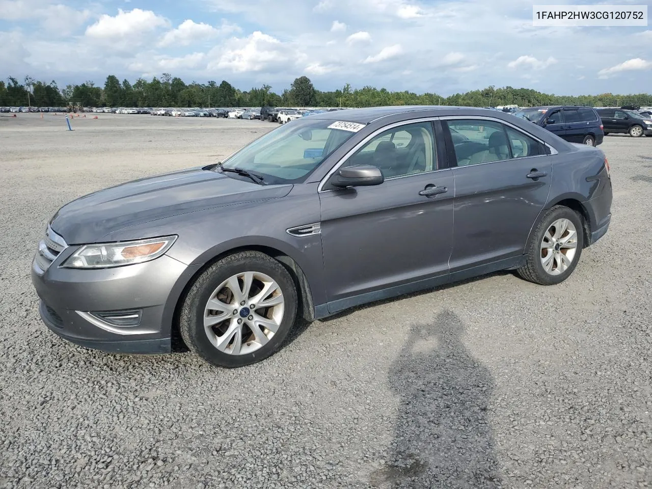 2012 Ford Taurus Sel VIN: 1FAHP2HW3CG120752 Lot: 73754514