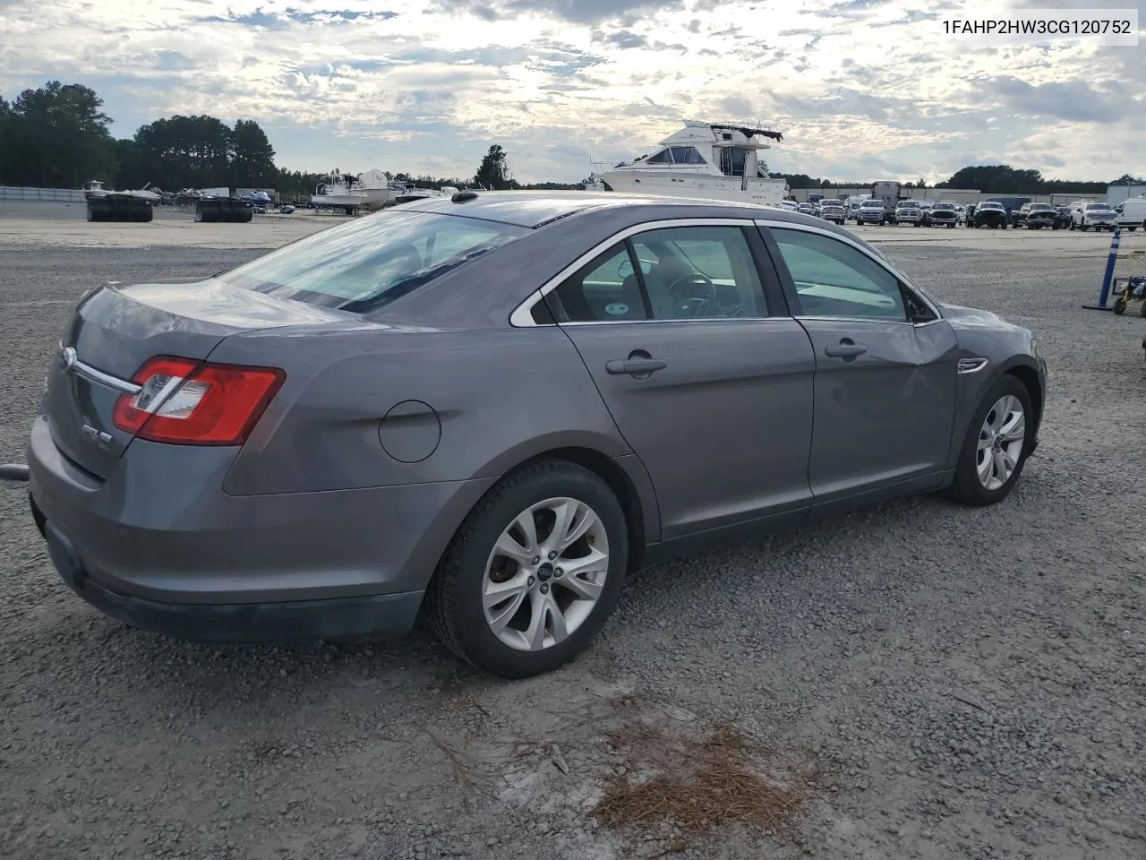 2012 Ford Taurus Sel VIN: 1FAHP2HW3CG120752 Lot: 73754514