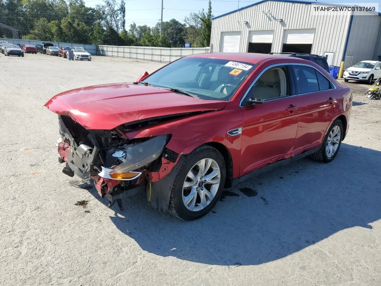 2012 Ford Taurus Sel VIN: 1FAHP2EW7CG137669 Lot: 74967194