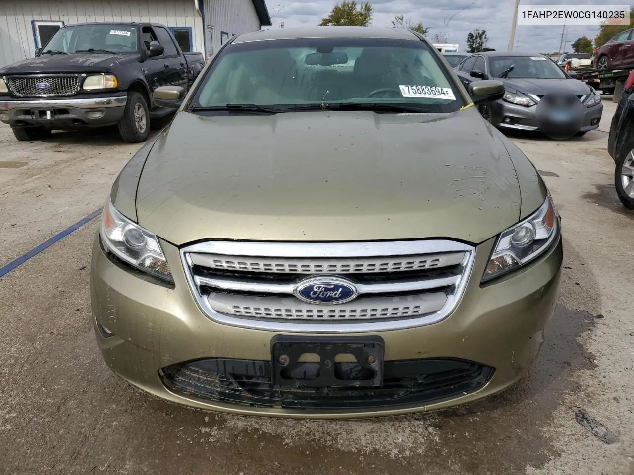 2012 Ford Taurus Sel VIN: 1FAHP2EW0CG140235 Lot: 75883694