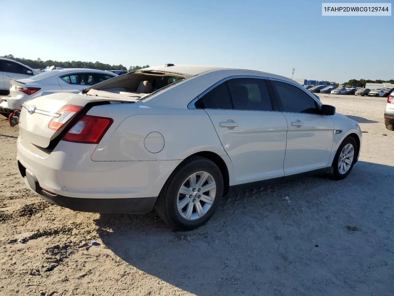 2012 Ford Taurus Se VIN: 1FAHP2DW8CG129744 Lot: 76191894