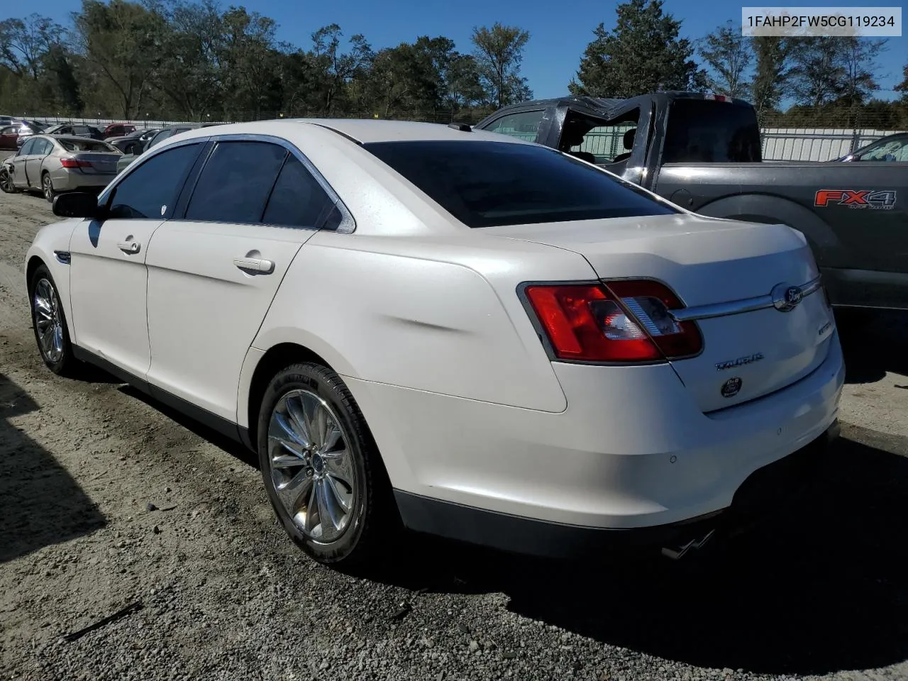 2012 Ford Taurus Limited VIN: 1FAHP2FW5CG119234 Lot: 76262674