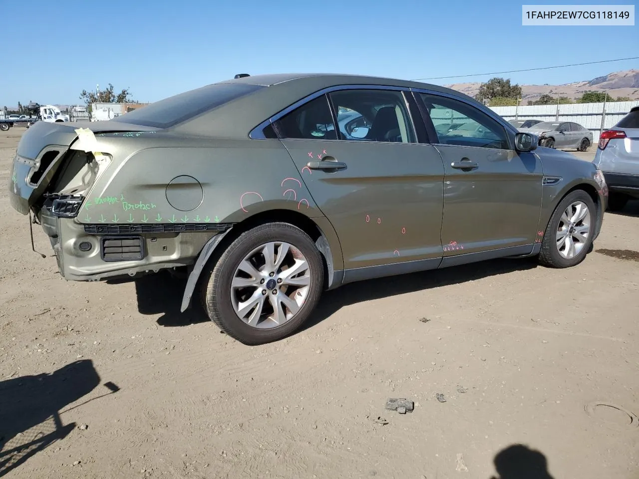 2012 Ford Taurus Sel VIN: 1FAHP2EW7CG118149 Lot: 77327344