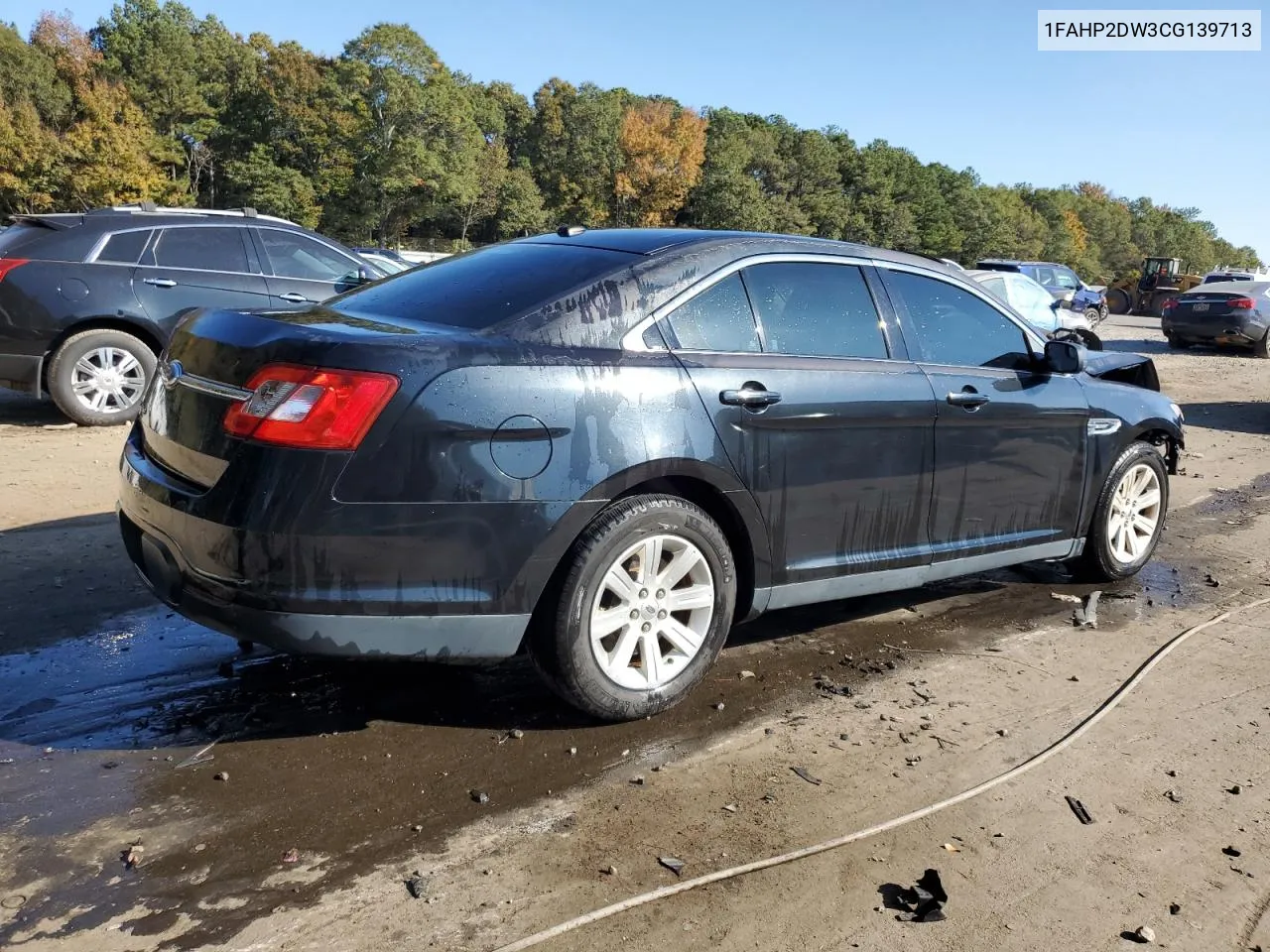 2012 Ford Taurus Se VIN: 1FAHP2DW3CG139713 Lot: 77607324