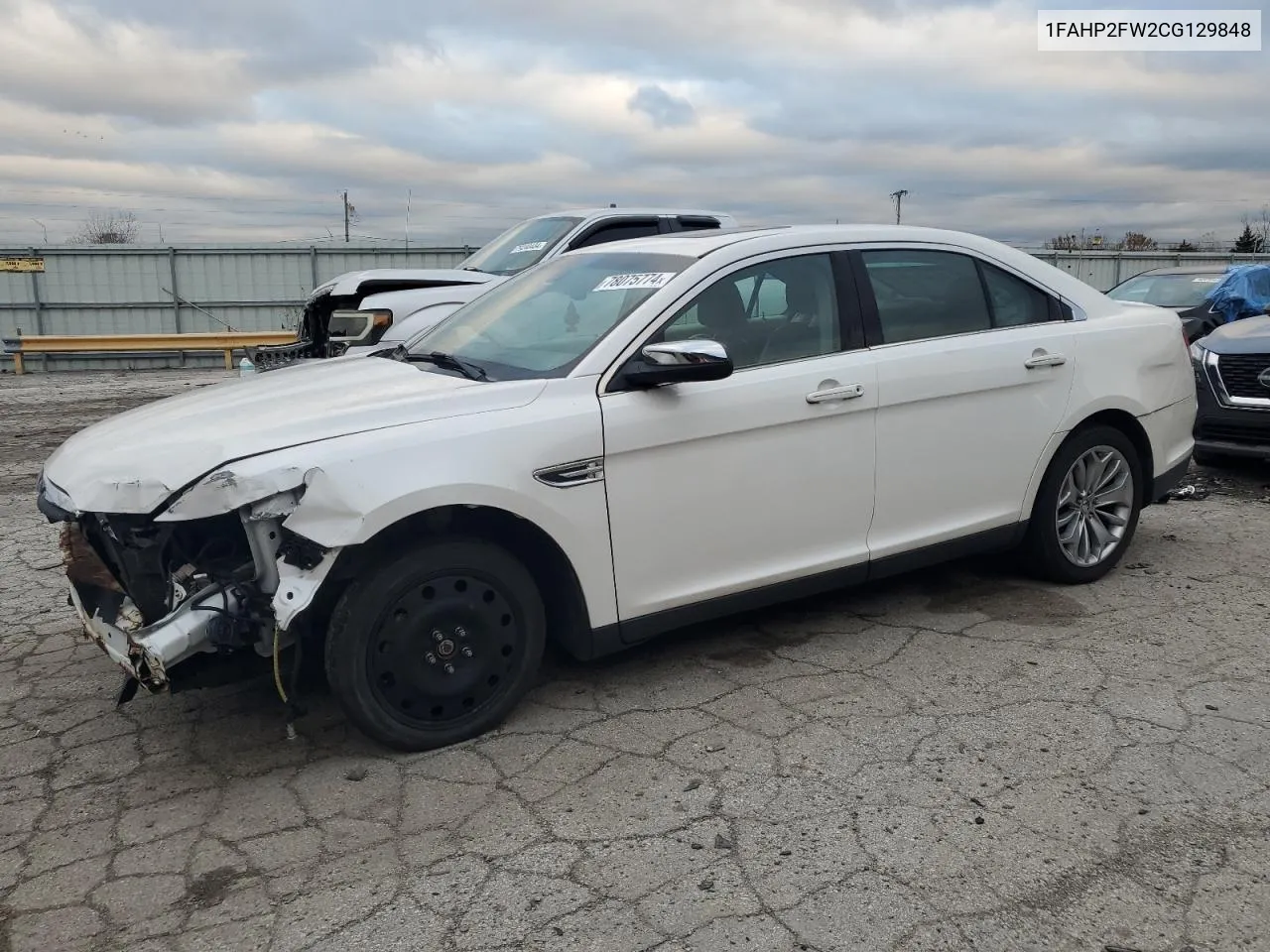 2012 Ford Taurus Limited VIN: 1FAHP2FW2CG129848 Lot: 78075774