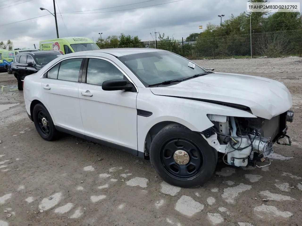 2013 Ford Taurus Police Interceptor VIN: 1FAHP2M83DG212792 Lot: 72256574