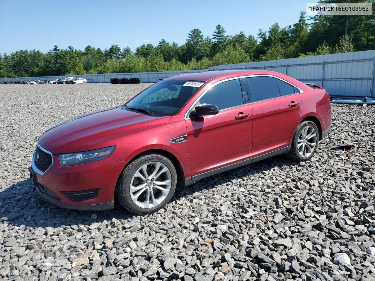 2014 Ford Taurus Sho VIN: 1FAHP2KT6EG103963 Lot: 69768434