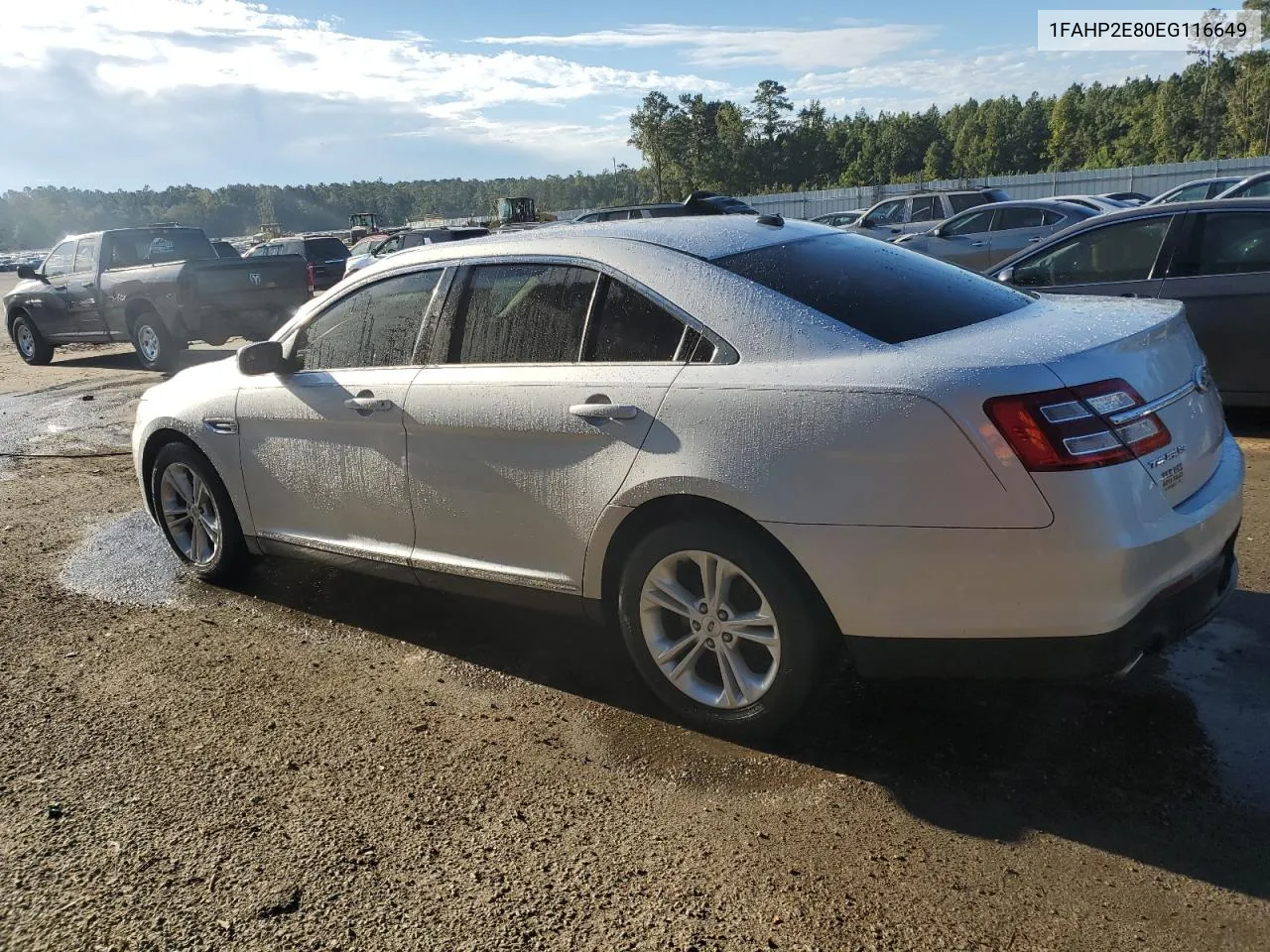 2014 Ford Taurus Sel VIN: 1FAHP2E80EG116649 Lot: 75607664