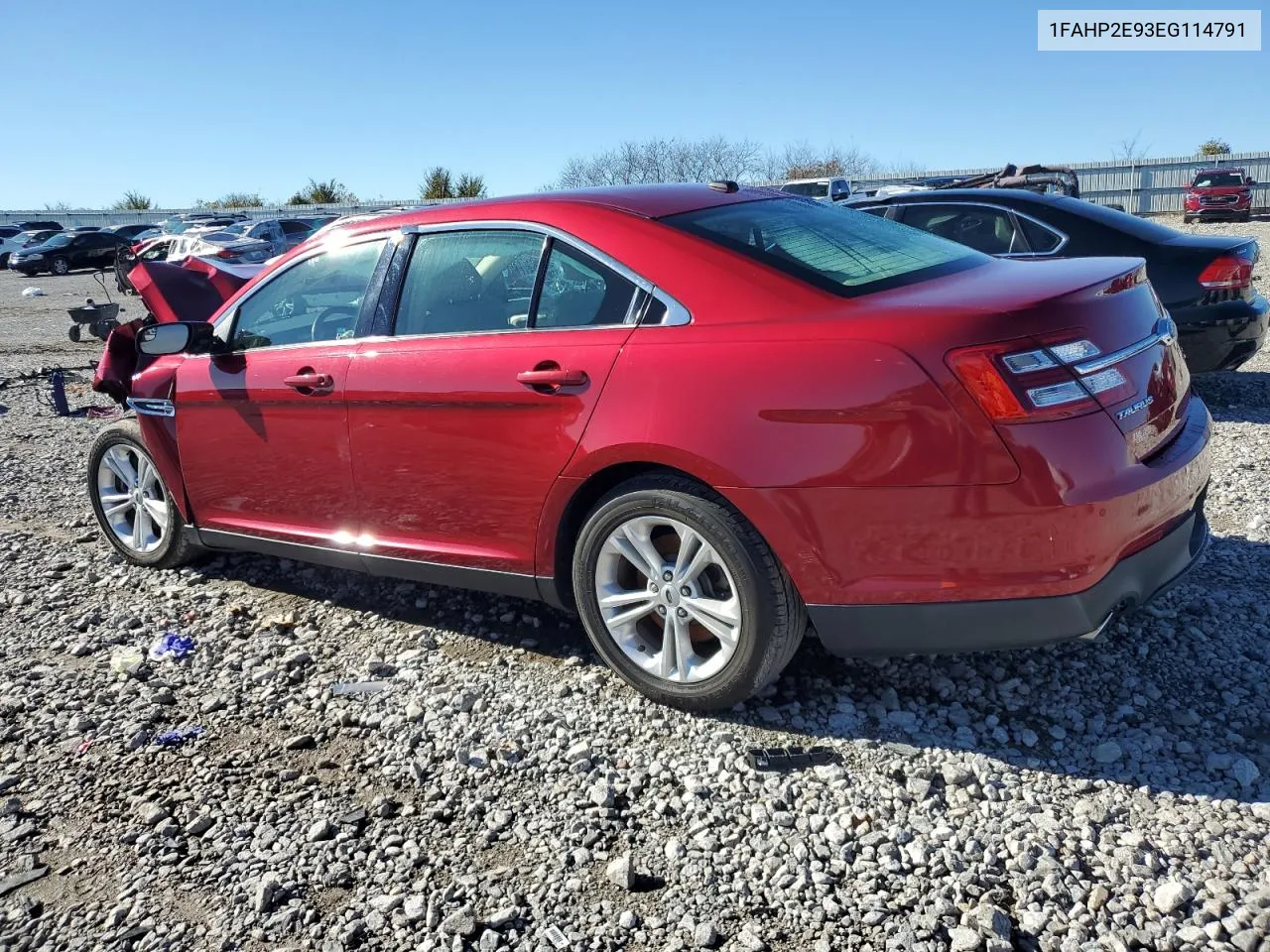 2014 Ford Taurus Sel VIN: 1FAHP2E93EG114791 Lot: 80111154