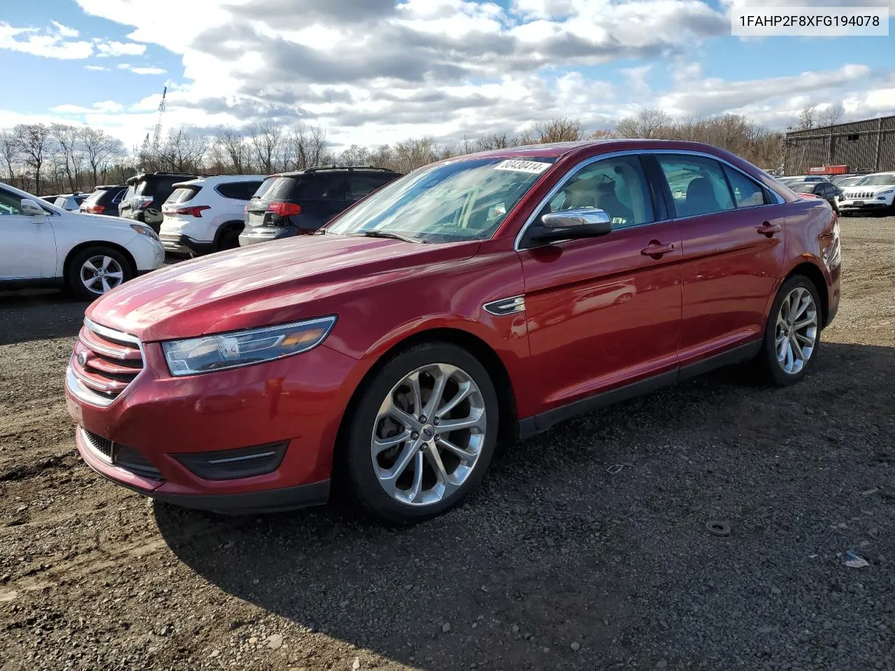 2015 Ford Taurus Limited VIN: 1FAHP2F8XFG194078 Lot: 80430414