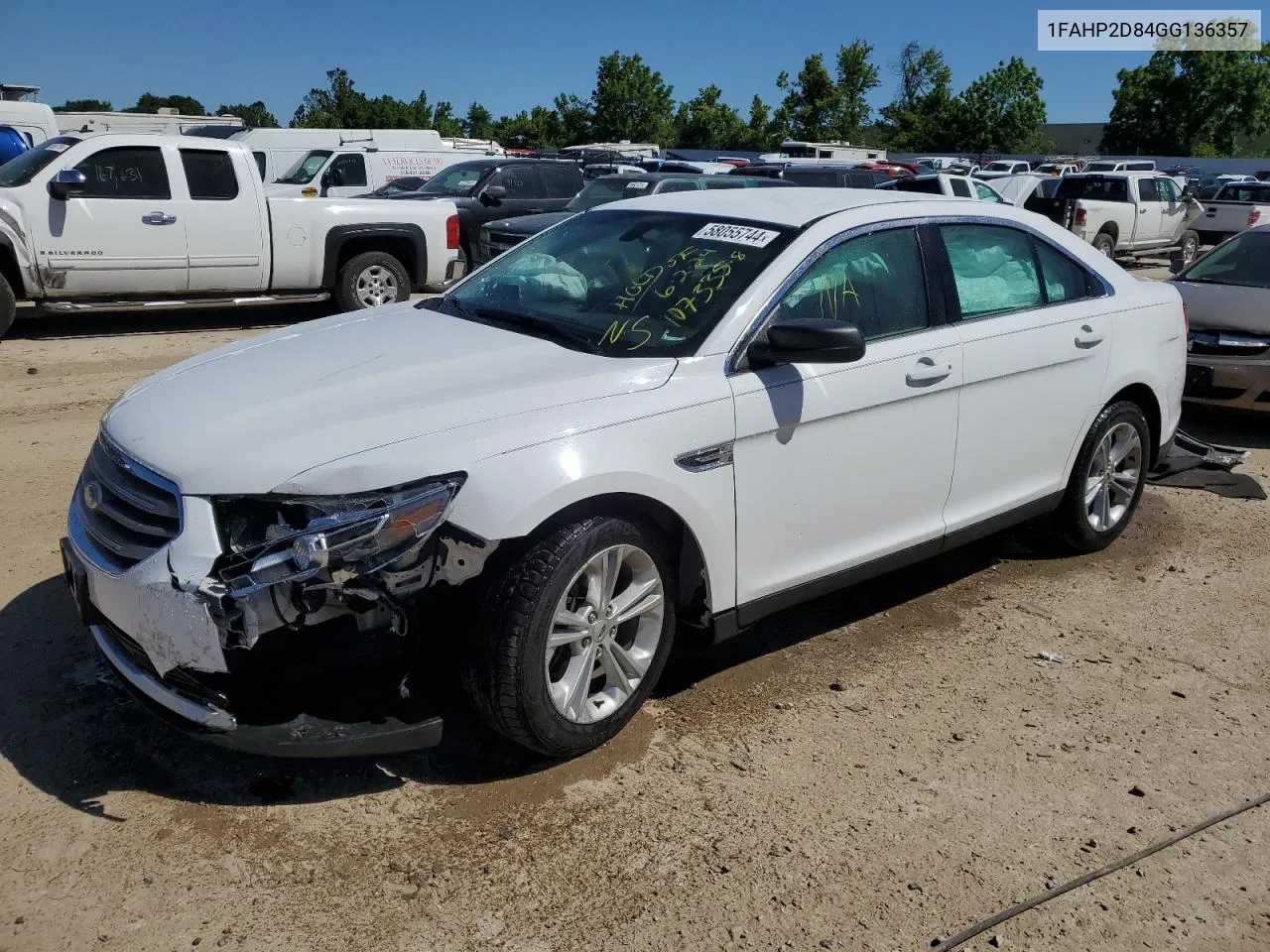 1FAHP2D84GG136357 2016 Ford Taurus Se