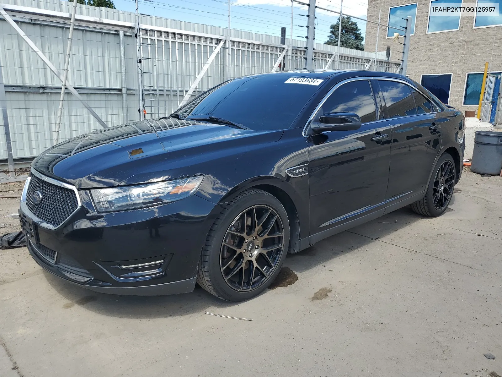 2016 Ford Taurus Sho VIN: 1FAHP2KT7GG125957 Lot: 67193634