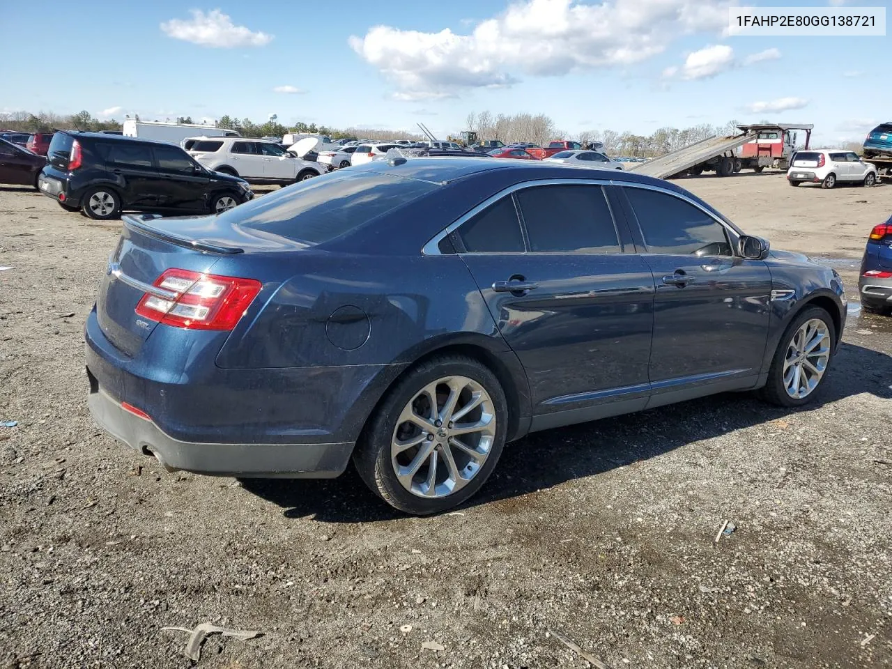 2016 Ford Taurus Sel VIN: 1FAHP2E80GG138721 Lot: 67315834