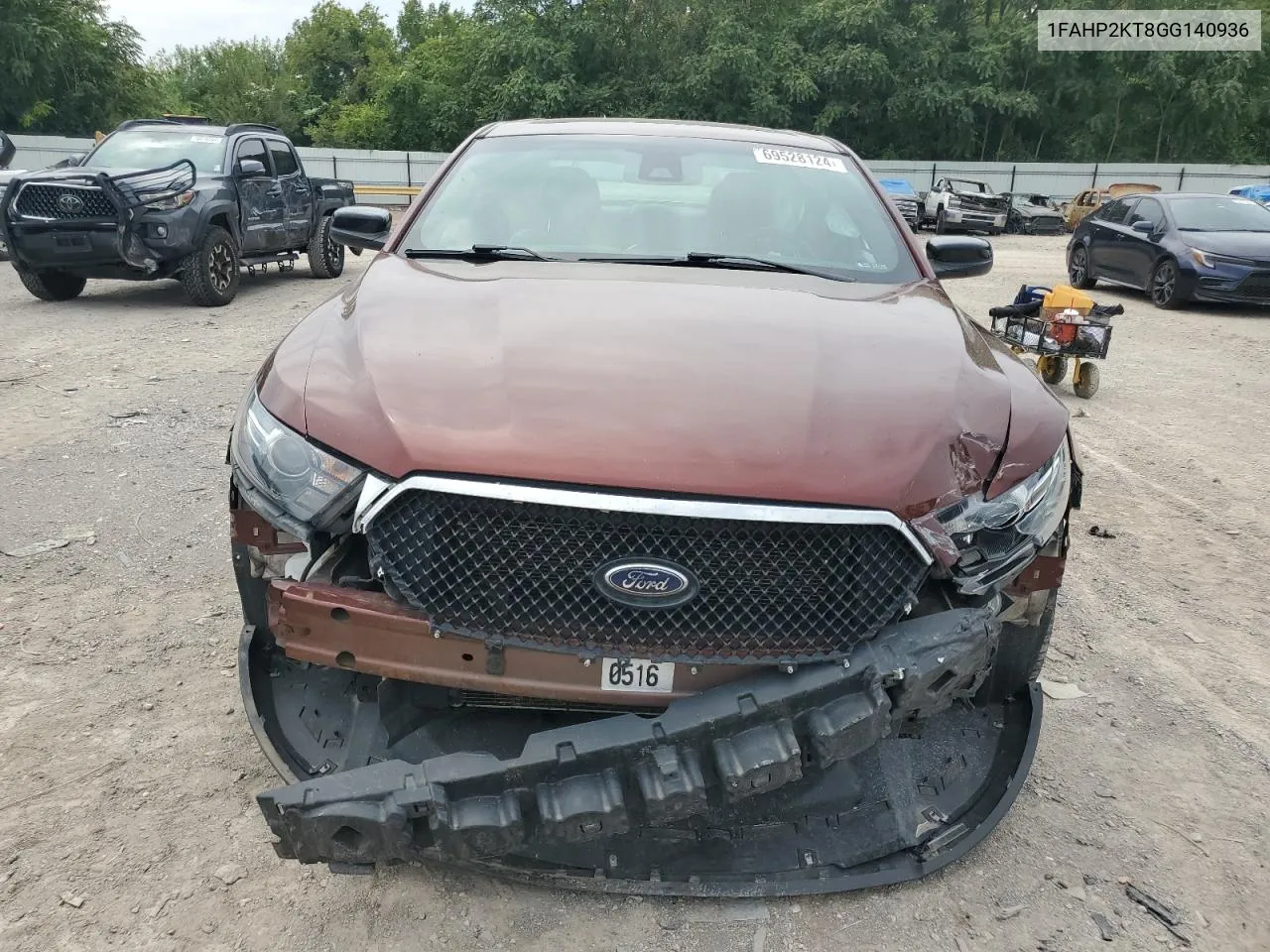 2016 Ford Taurus Sho VIN: 1FAHP2KT8GG140936 Lot: 69528124