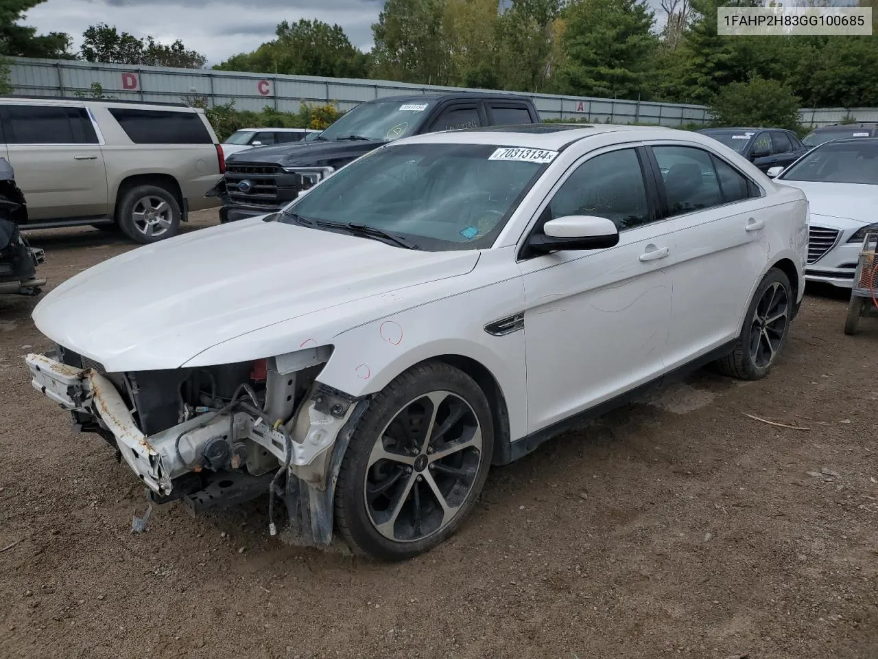 2016 Ford Taurus Sel VIN: 1FAHP2H83GG100685 Lot: 70313134