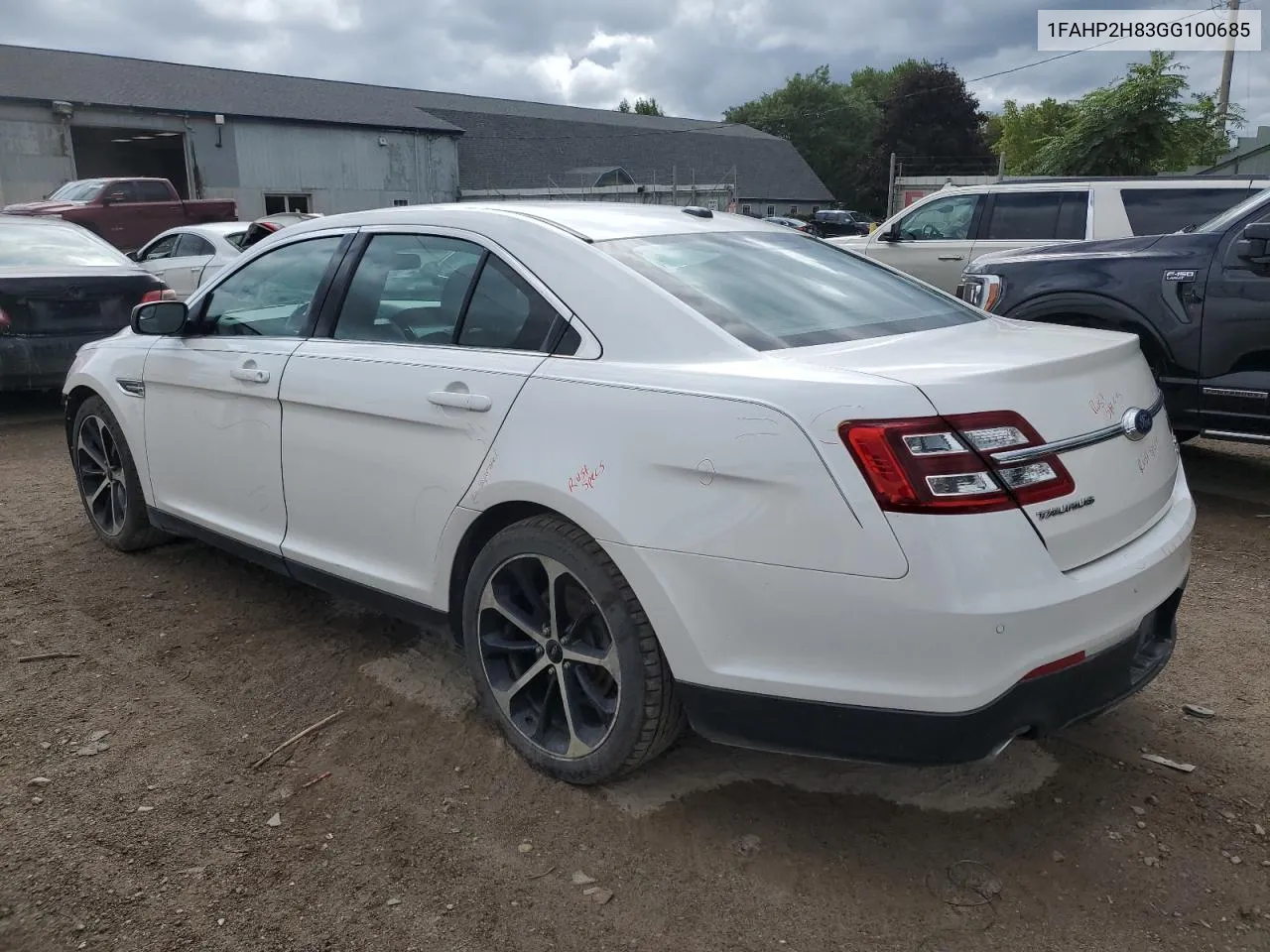 2016 Ford Taurus Sel VIN: 1FAHP2H83GG100685 Lot: 70313134