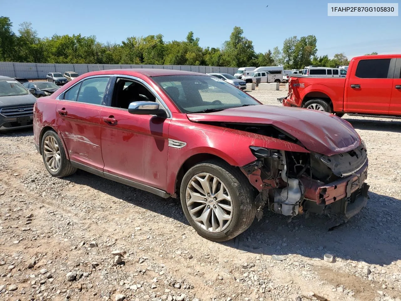 2016 Ford Taurus Limited VIN: 1FAHP2F87GG105830 Lot: 71846514