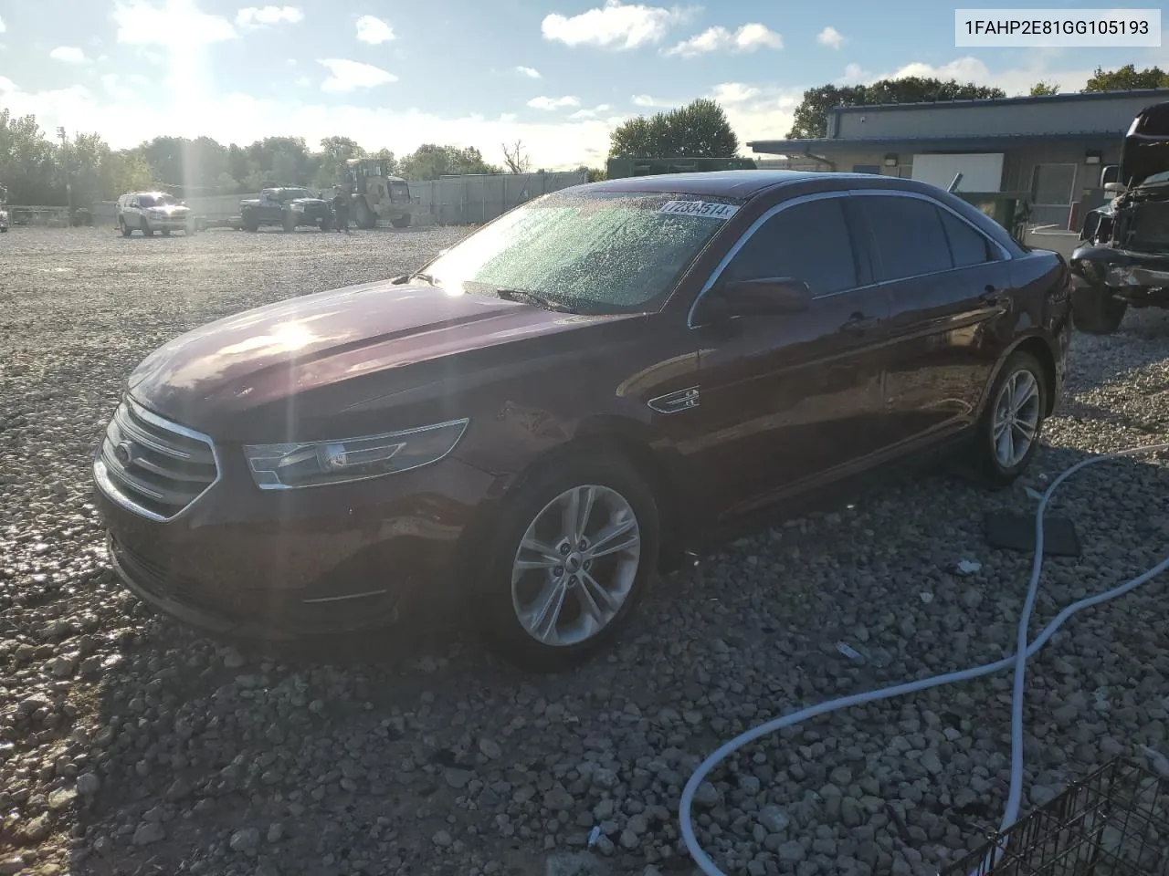 1FAHP2E81GG105193 2016 Ford Taurus Sel