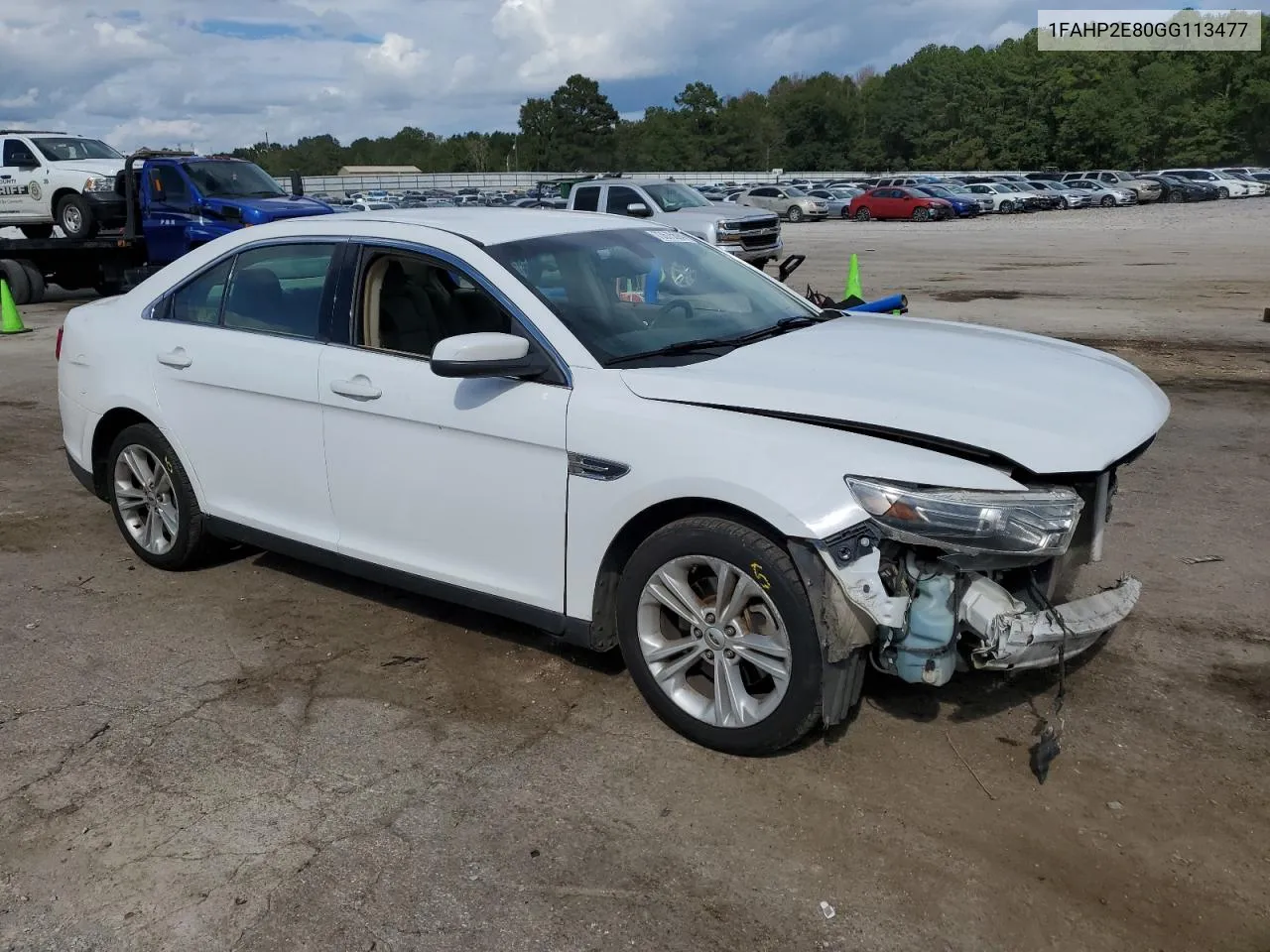 2016 Ford Taurus Sel VIN: 1FAHP2E80GG113477 Lot: 73575594