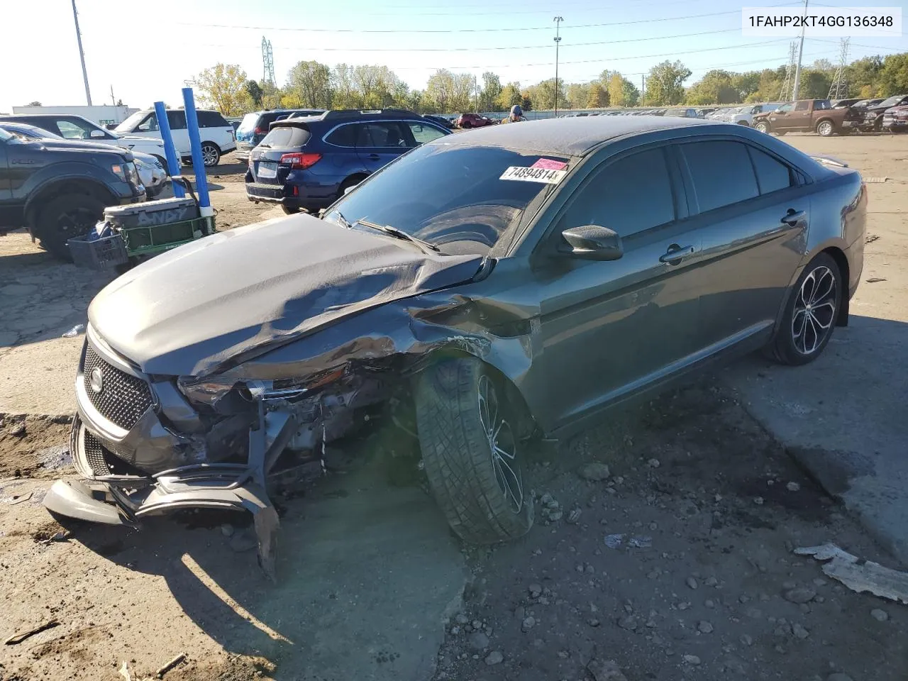 2016 Ford Taurus Sho VIN: 1FAHP2KT4GG136348 Lot: 74894814