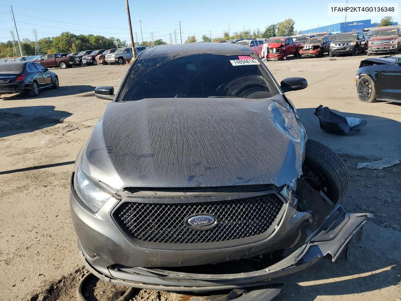 2016 Ford Taurus Sho VIN: 1FAHP2KT4GG136348 Lot: 74894814