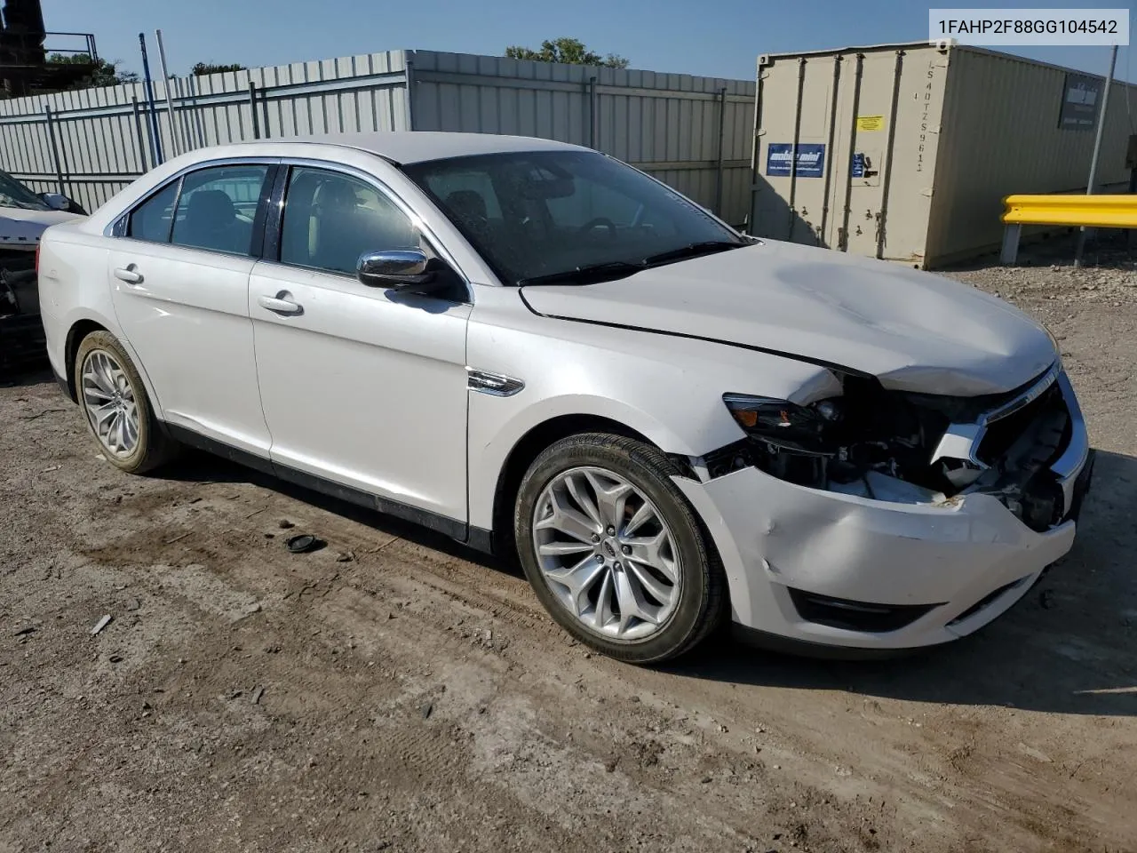 2016 Ford Taurus Limited VIN: 1FAHP2F88GG104542 Lot: 75475544