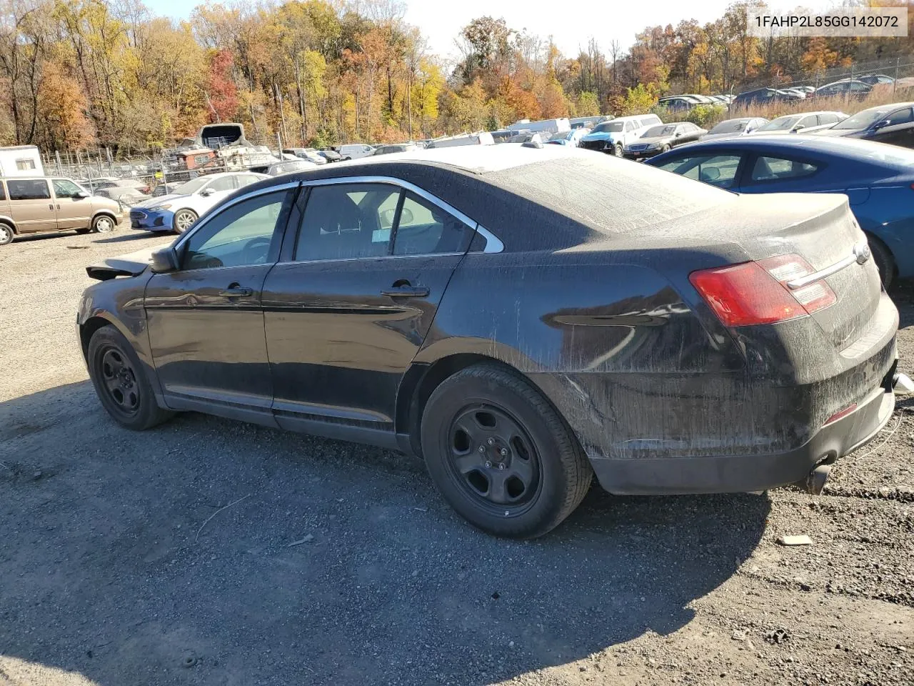 2016 Ford Taurus Police Interceptor VIN: 1FAHP2L85GG142072 Lot: 78262714