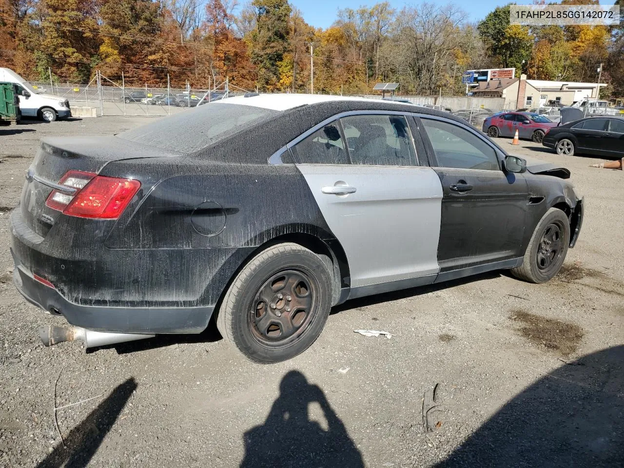 2016 Ford Taurus Police Interceptor VIN: 1FAHP2L85GG142072 Lot: 78262714