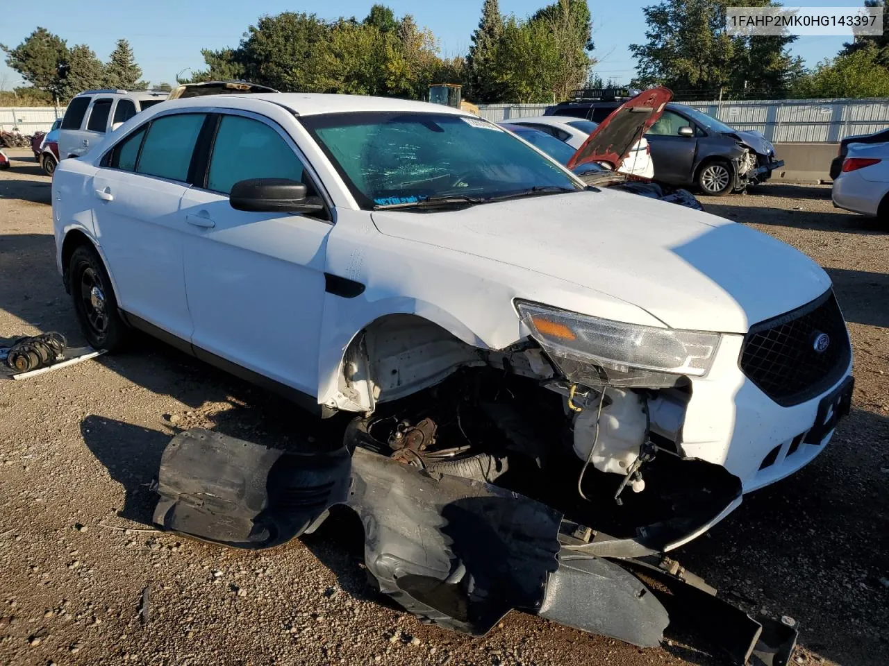 2017 Ford Taurus Police Interceptor VIN: 1FAHP2MK0HG143397 Lot: 72807684