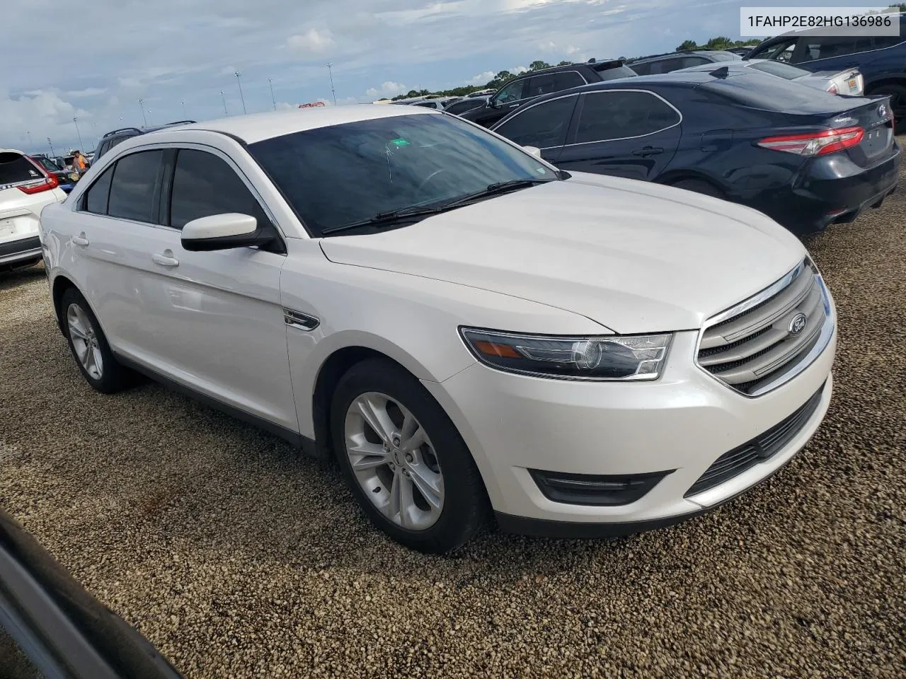 2017 Ford Taurus Sel VIN: 1FAHP2E82HG136986 Lot: 74292674