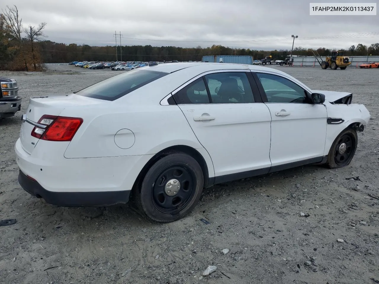 2019 Ford Taurus Police Interceptor VIN: 1FAHP2MK2KG113437 Lot: 80872944