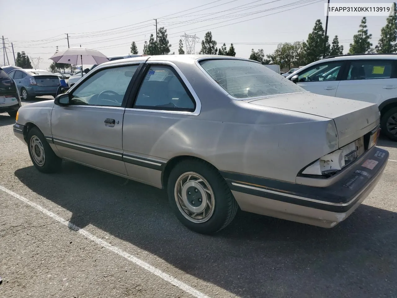 1989 Ford Tempo Gl VIN: 1FAPP31X0KK113919 Lot: 76599314