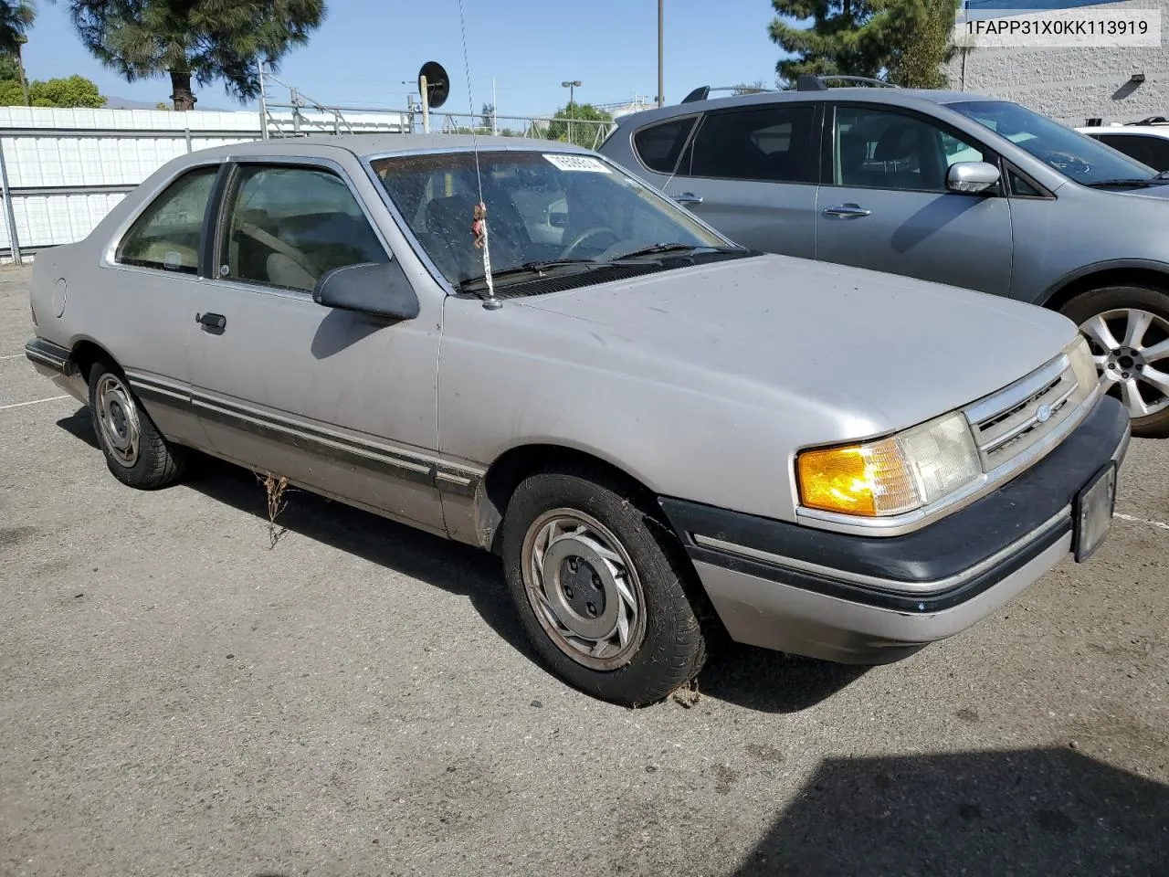 1989 Ford Tempo Gl VIN: 1FAPP31X0KK113919 Lot: 76599314