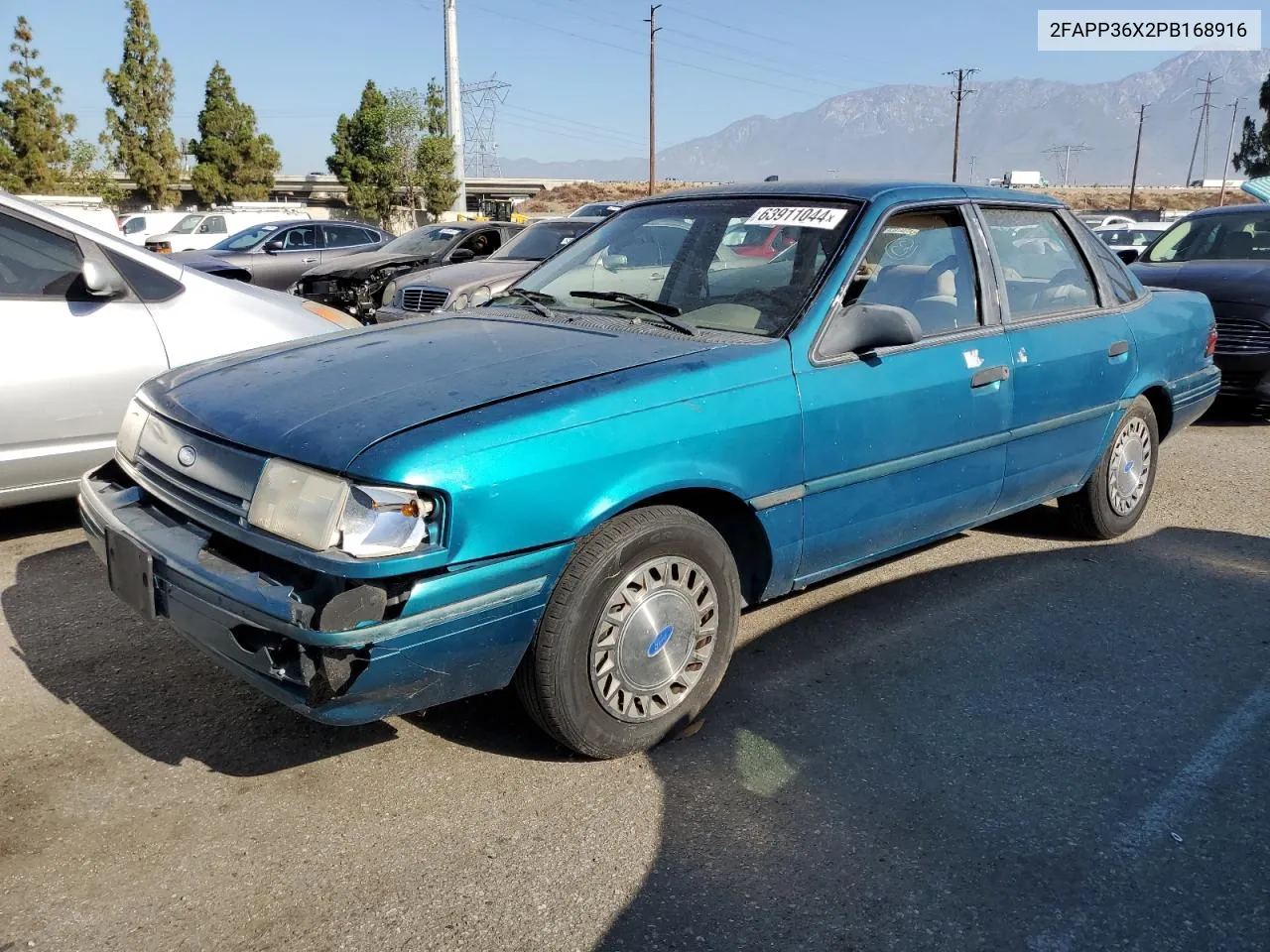 1993 Ford Tempo Gl VIN: 2FAPP36X2PB168916 Lot: 63911044