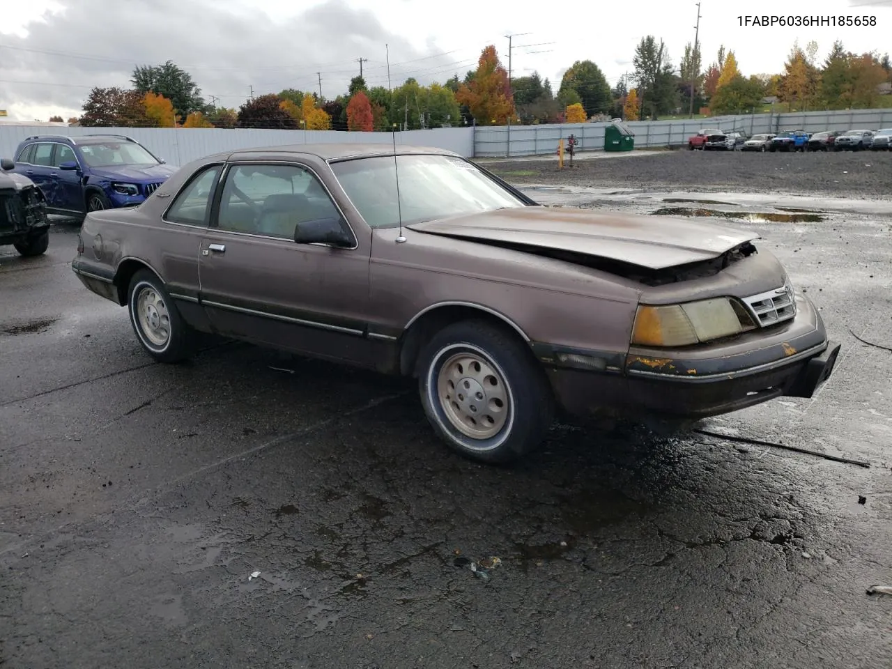 1987 Ford Thunderbird VIN: 1FABP6036HH185658 Lot: 76998984