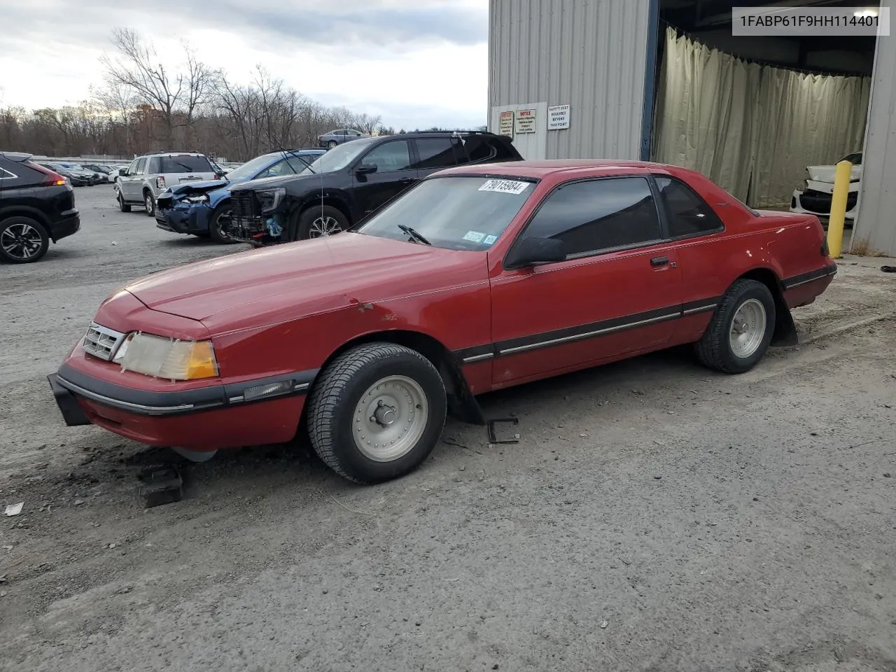 1987 Ford Thunderbird Sport VIN: 1FABP61F9HH114401 Lot: 79015984