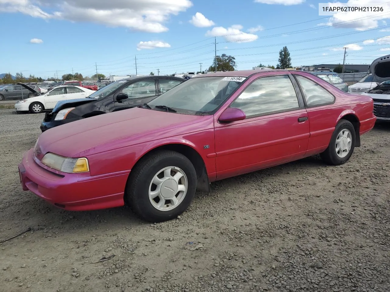 1993 Ford Thunderbird Lx VIN: 1FAPP62T0PH211236 Lot: 74795194