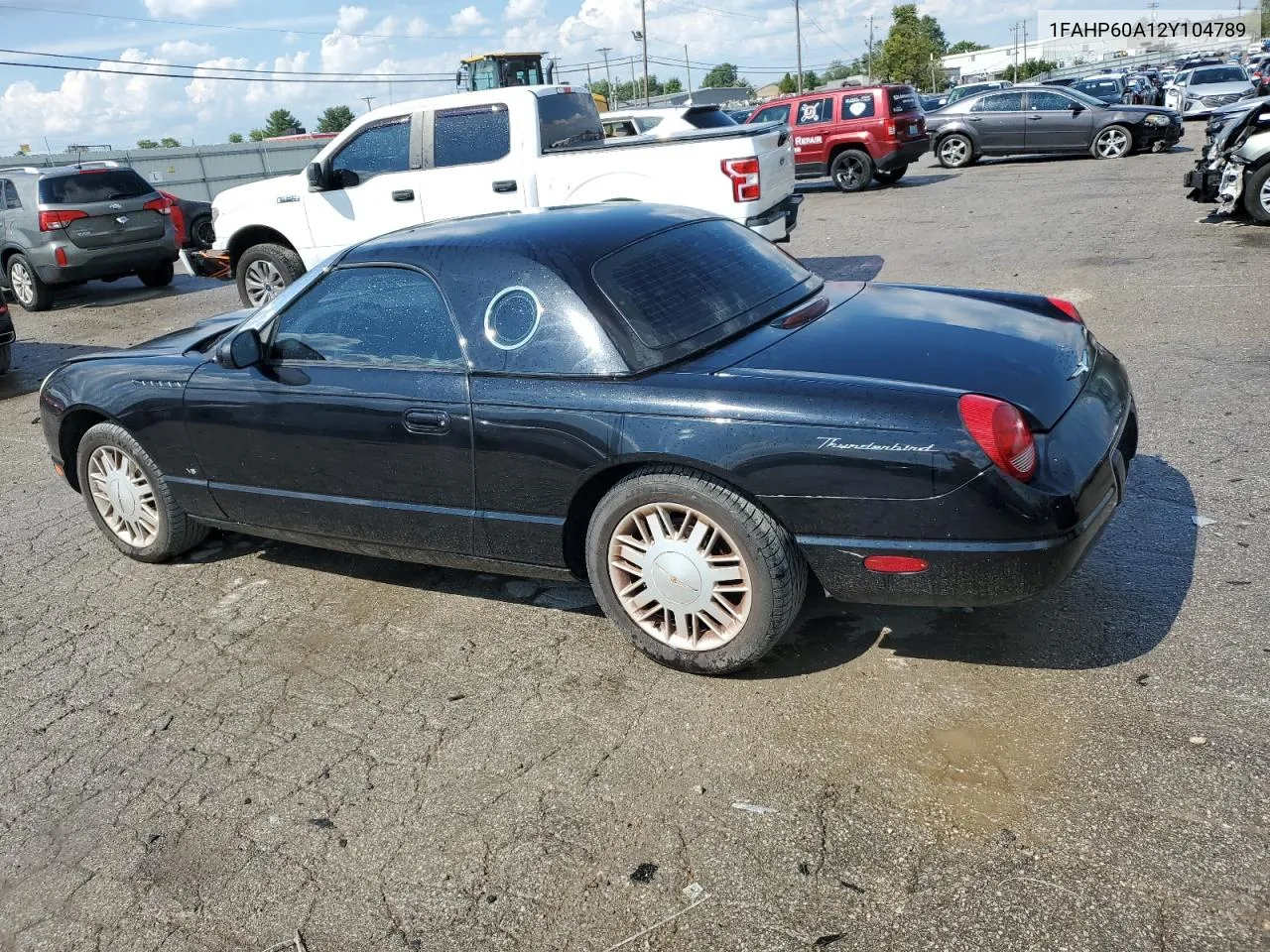 2002 Ford Thunderbird VIN: 1FAHP60A12Y104789 Lot: 70710474